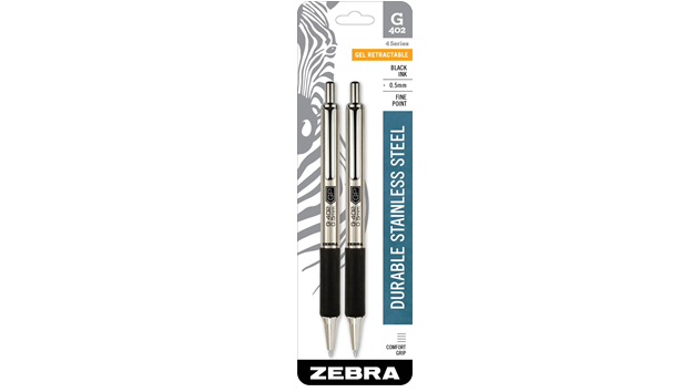 49212 0.5 Mm G-402 Retractable Gel Pen, Black - 2 Per Pack - Pack Of 12