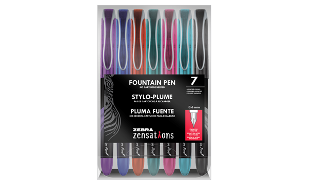 4007 0.6 Mm Fountain Pen, Assorted Color - 7 Per Pack - Pack Of 6
