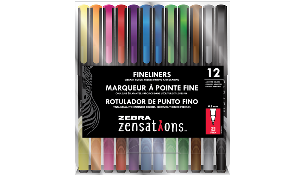 9012 0.8 Mm Fineliner Pen, Assorted Color - 12 Per Pack - Pack Of 6