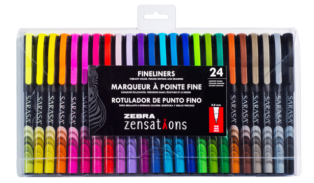 9024 0.8 Mm Fineliner Pen, Assorted Color - 24 Per Pack - Pack Of 6
