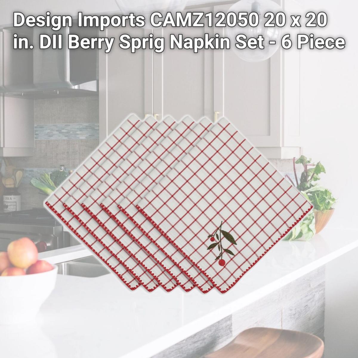 Picture of Design Imports CAMZ12050 20 x 20 in. DII Berry Sprig Napkin Set - 6 Piece