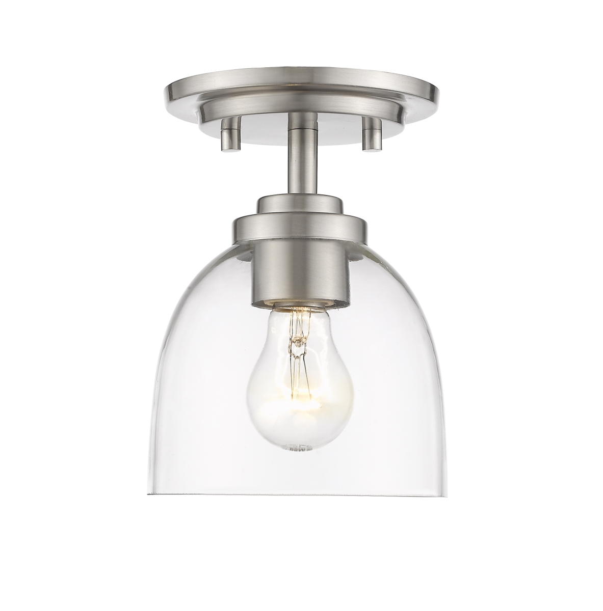 Z Lite 460f1-bn Ashton 1 Light Flush Mount With Clear Glass, Brushed Nickel - 7.25 X 6 X 6 In.