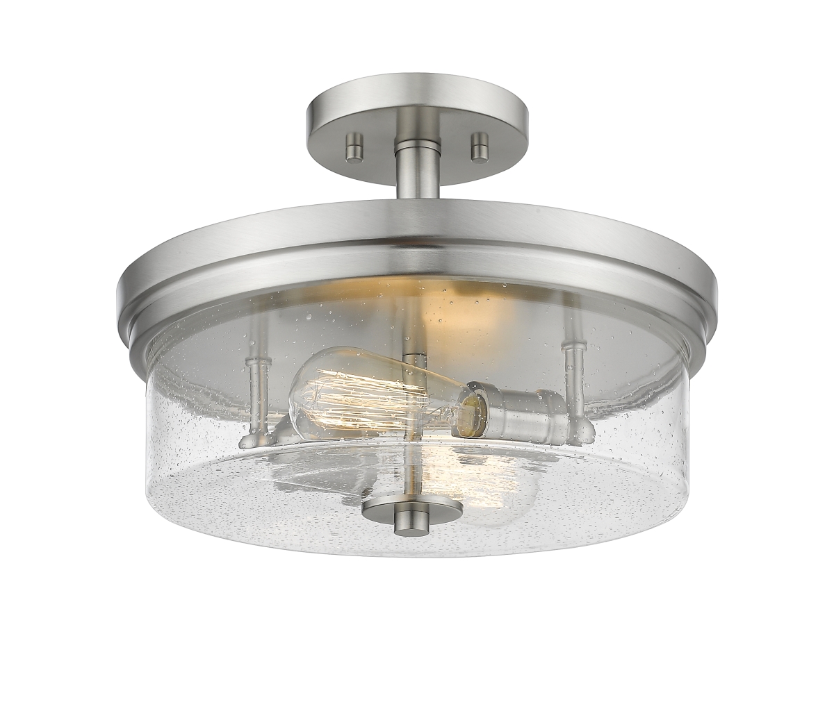Z Lite 464sf-bn 9.75 X 13 In. Bohin 2 Light Semi Flush Mount With Clear Seedy Glass, Brushed Nickel
