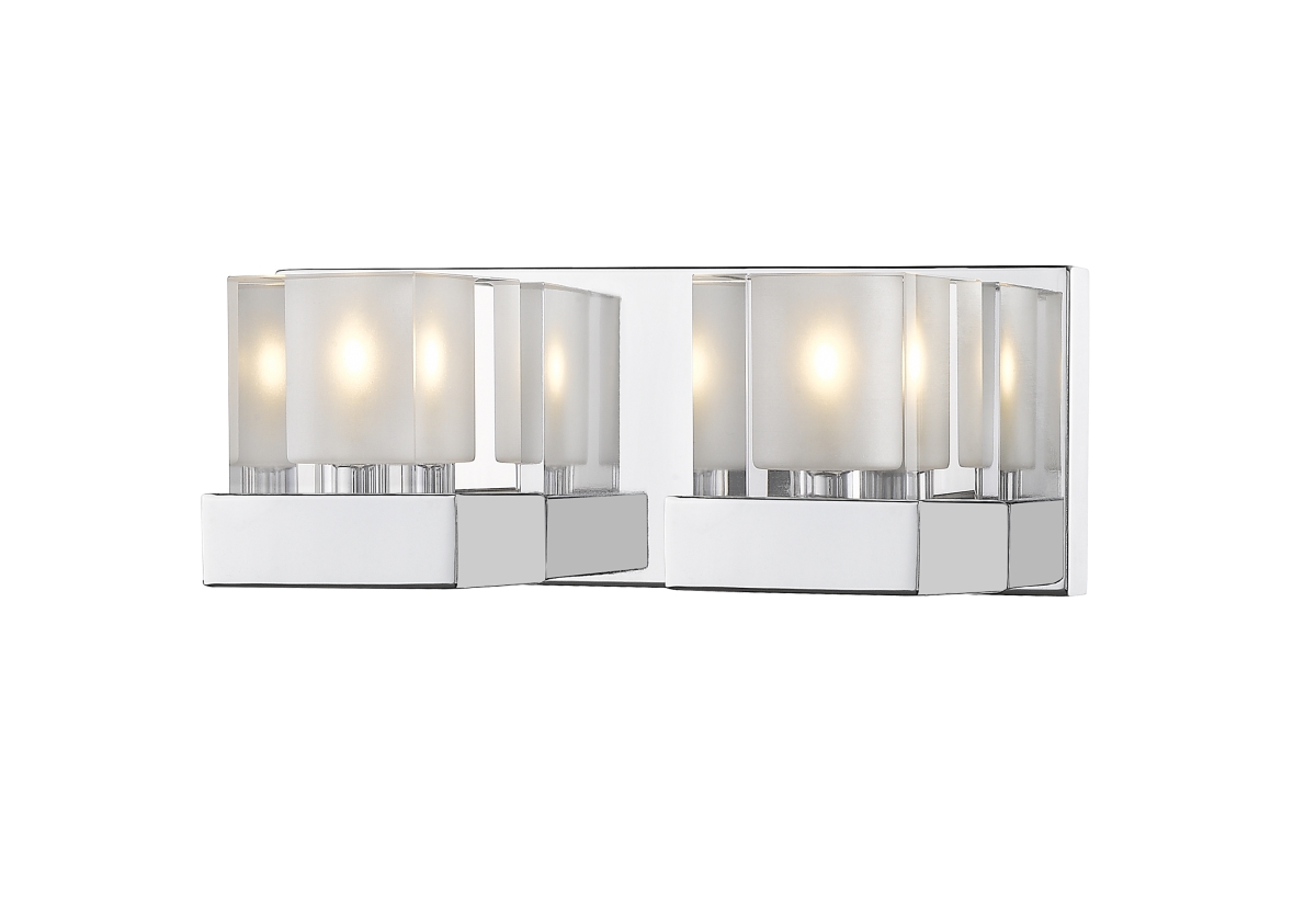 467-2v-ch Fallon Contemporary 2 Light Vanity - Chrome, Clear & Frosted