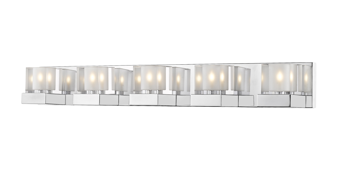 467-5v-ch-led Fallon Contemporary 5 Light Vanity - Chrome, Clear & Frosted