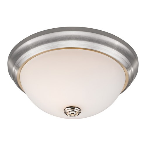 Zlite 4001f11-mo-bn Athena 2 Light Flush Mount In Brushed Nickel With Frosted Shade