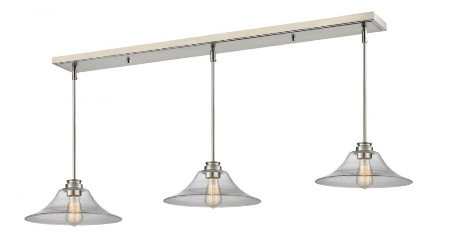Zlite 428mp14-3bn Annora 3 Light Island & Billiard Light In Brushed Nickel With Clear Shade