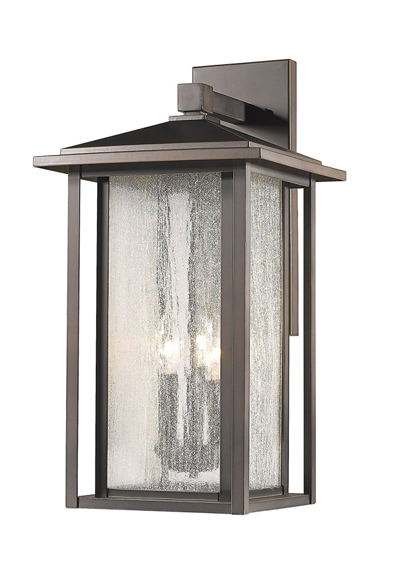Aspen 3 Light Outdoor In Oil Rubbed Bronze With Clear Seedy Shade