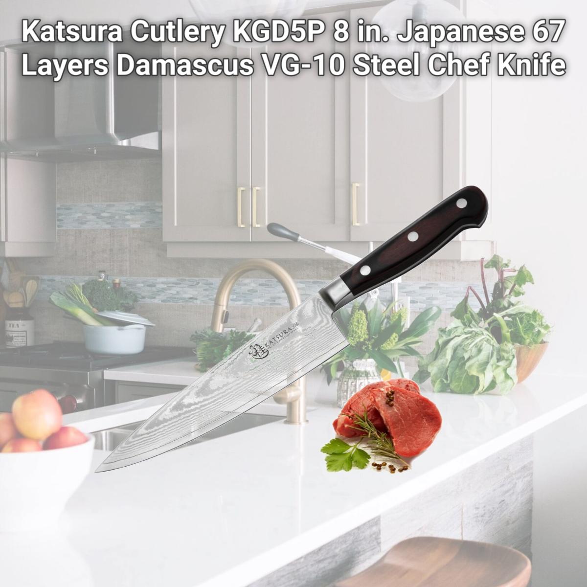 Picture of Katsura Cutlery KGD5P 8 in. Japanese 67 Layers Damascus VG-10 Steel Chef Knife