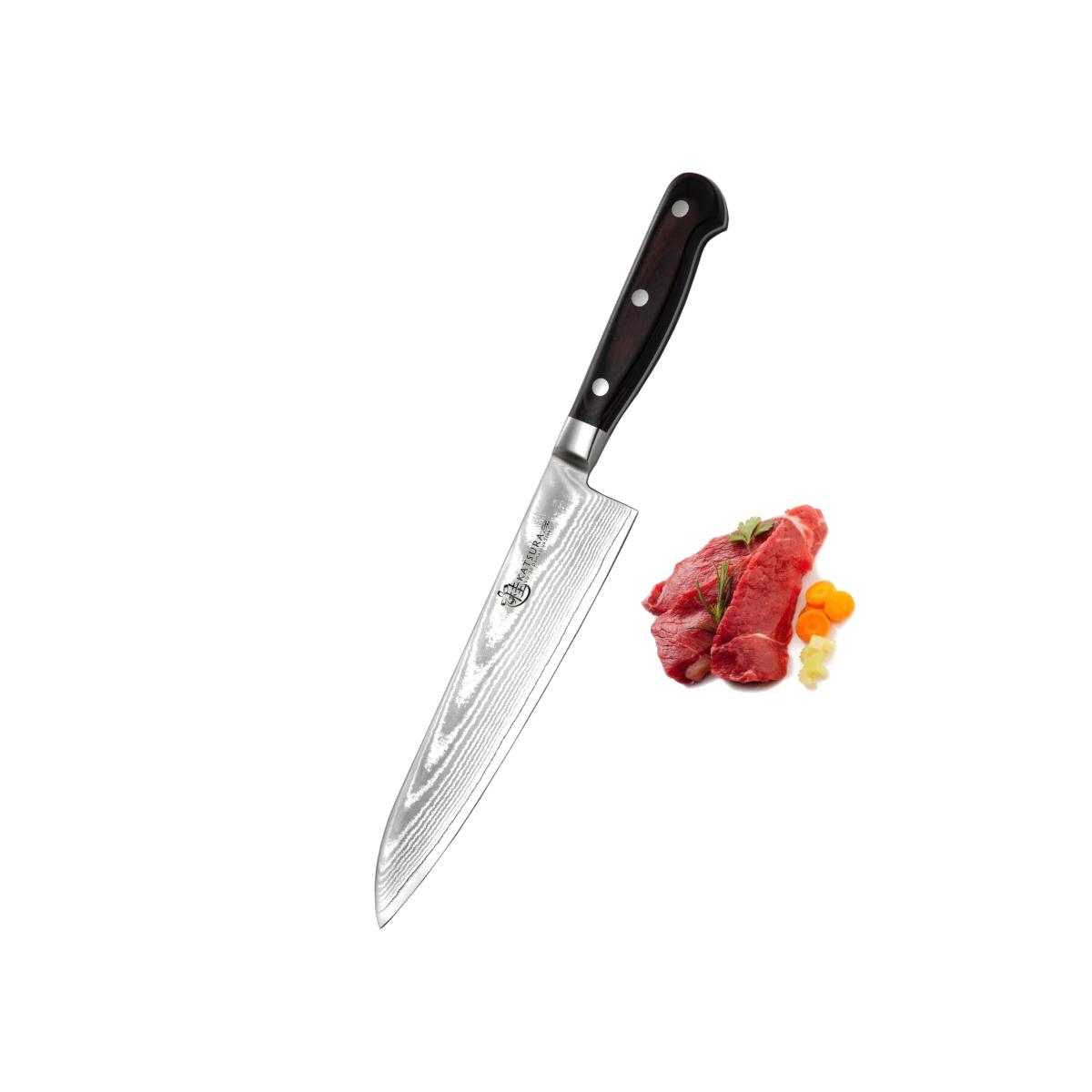 Picture of Katsura Cutlery KGD10P 8 in. Japanese 67 Layers Damascus VG-10 Steel Gyutou Chef Knife