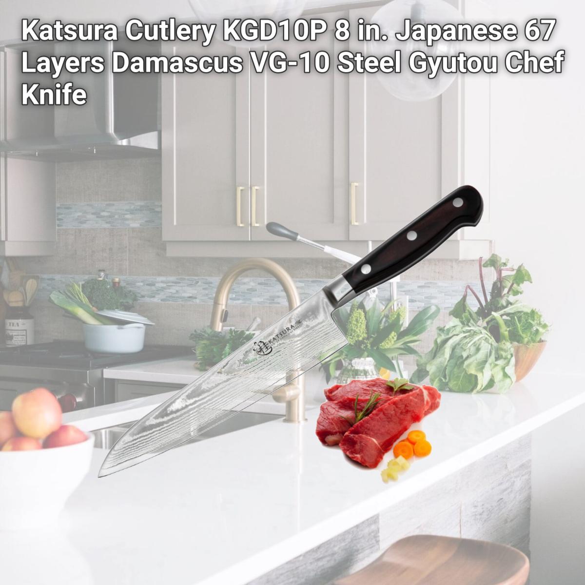 Picture of Katsura Cutlery KGD10P 8 in. Japanese 67 Layers Damascus VG-10 Steel Gyutou Chef Knife