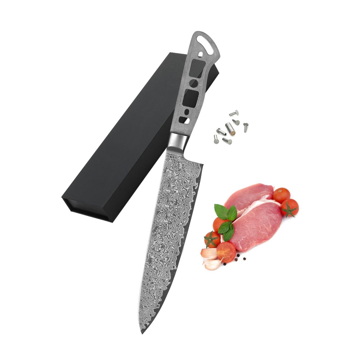 Picture of Katsura Cutlery CKGD10B-no logo 8 in. Japanese Premium AUS 10 67 Layers Damascus Steel Gyuto Chef Knife Blank No Logo Woodworking Project Kit