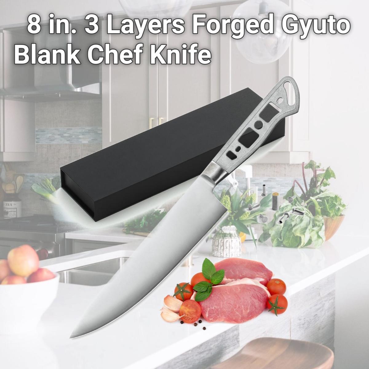 Picture of Katsura Cutlery CKGC5B-no logo 8 in. 3 Layers Forged Gyuto Blank Chef Knife