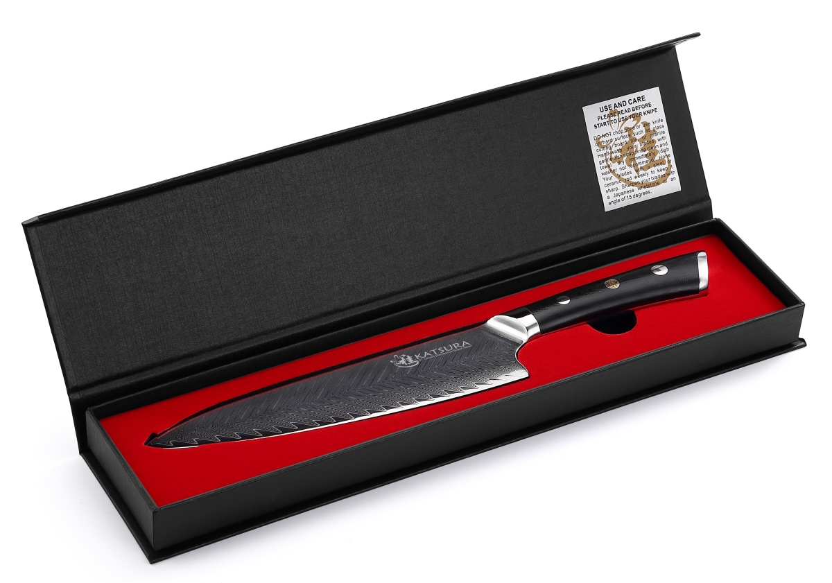 Picture of Katsura Cutlery CKTD20G 8 in. Thunder-X Series 50 mm Ultra-Wide Blade Damascus Gyuto Chef Knife