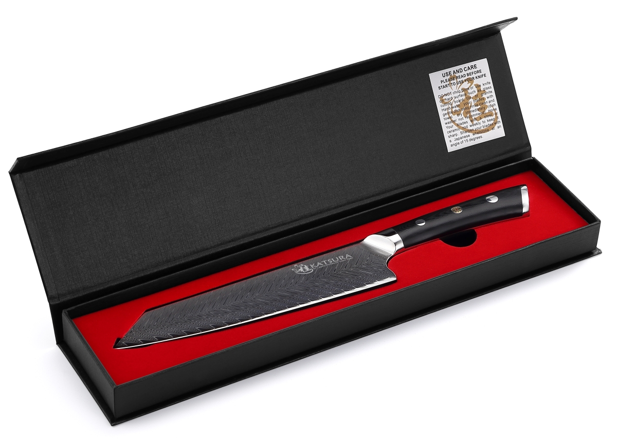 Picture of Katsura Cutlery CKTD21G 8 in. Thunder-X Series 50 mm Ultra-Wide Blade Damascus Gyuto Chef Knife