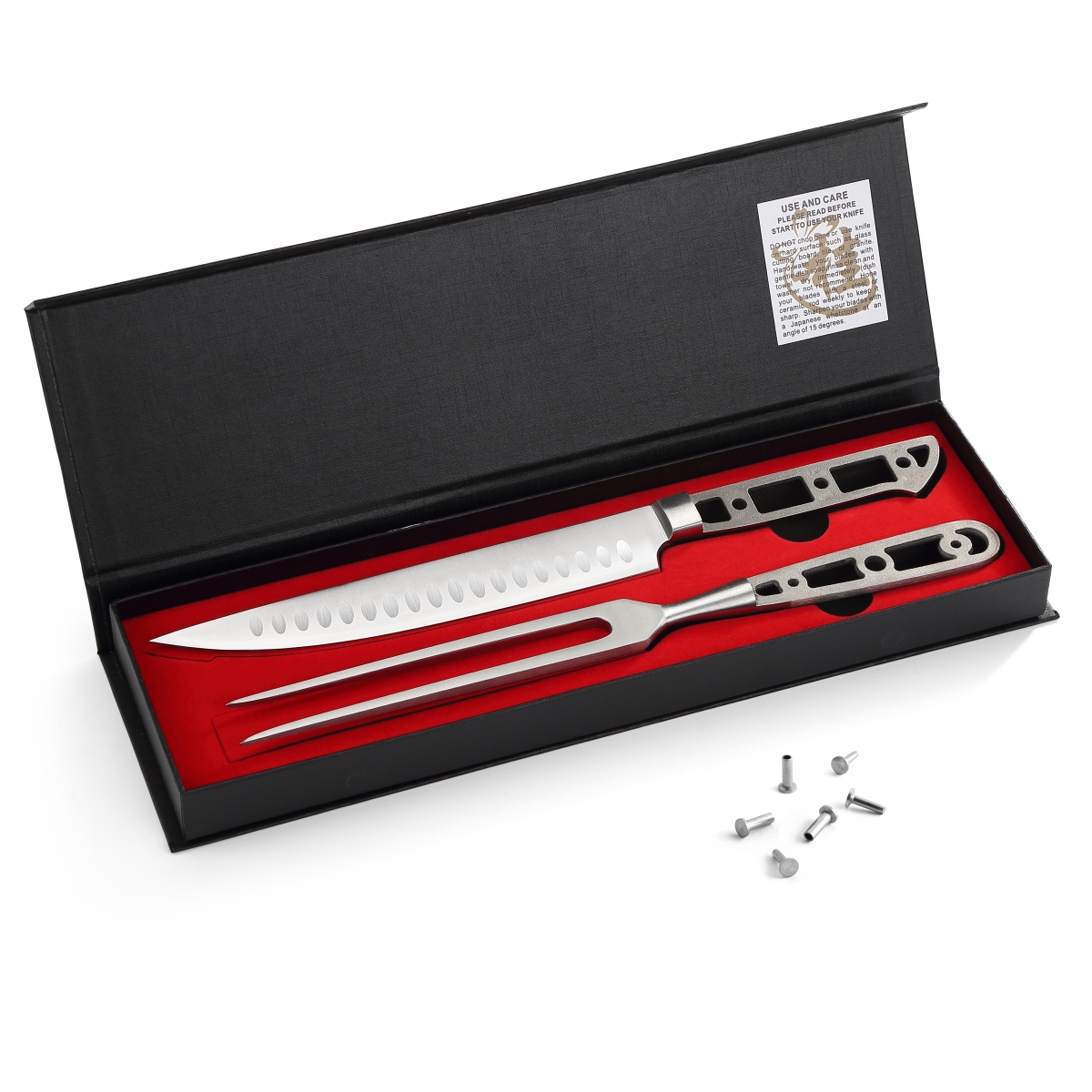 Picture of KATSURA Cutlery CKGC12B/CKGC16B-no logo KATSURA CUTLERY CKGC12B/CKGC16B-no logo Woodworking Project Kit BBQ Carving Set Blank 8 inch Slicer & 6 Inch Fork