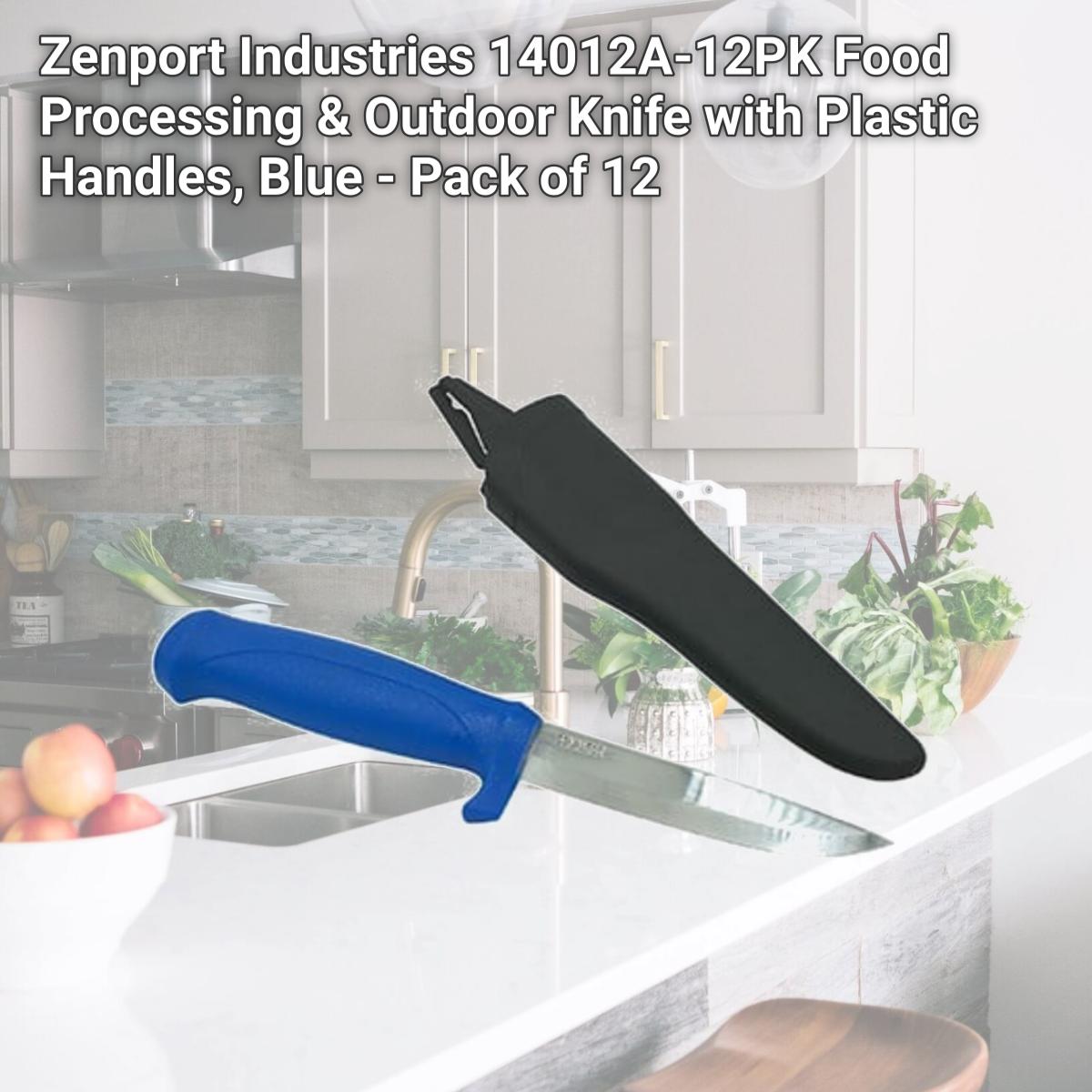 Picture of Zenport Industries 14012A-12PK Food Processing & Outdoor Knife with Plastic Handles, Blue - Pack of 12