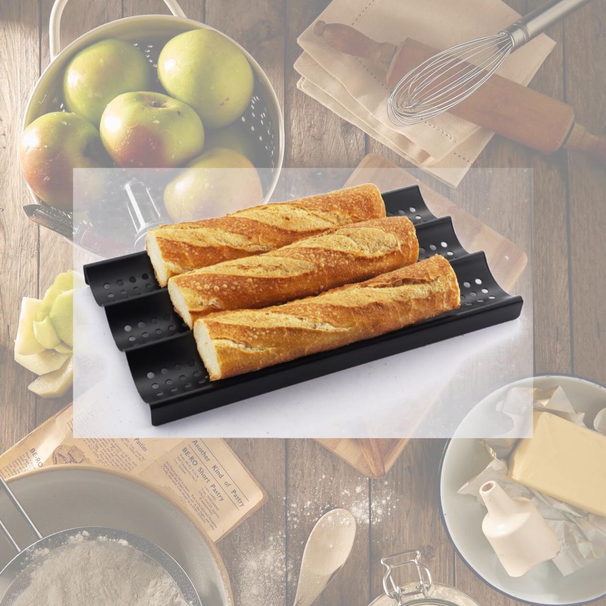 Picture of Zenport Industries 870002-5PK 16-9 in. 3-Loaf Perforated Baguette French Nonstick Bread Pan - Pack of 5