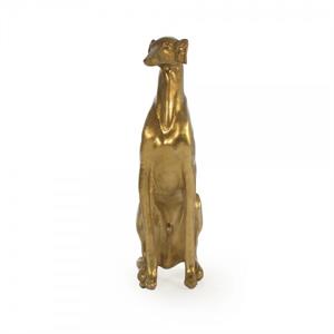 Li-sh14-07-61fg 9 X 31.25 X 16 In. Gold Greyhound Statue, Gold Leaf