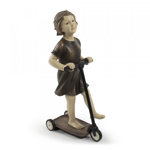 Tme4617210 12 X 23.5 X 8.5 In. Resin Girl On Scooter Statue