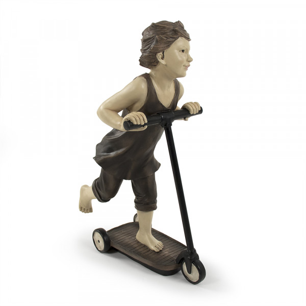 Tme4617211 15 X 22 X 8.5 In. Resin Boy On Scooter Statue