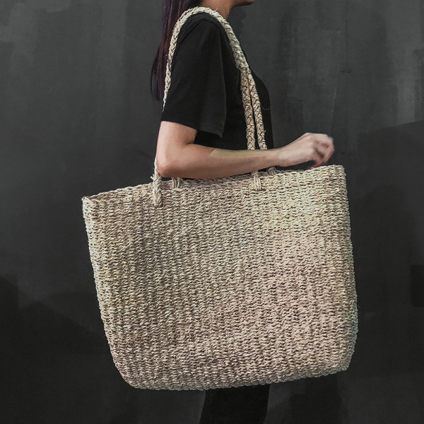 Zenws-hb03 Hand Woven Seagrass Handbag - Set Of 2