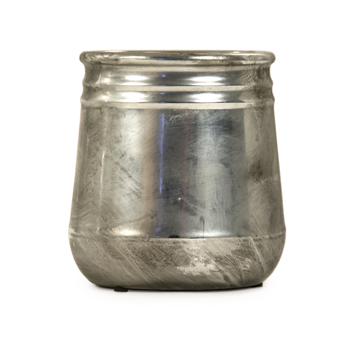 10040s A840 Distressed Metallic Can-shaped Vase, Small