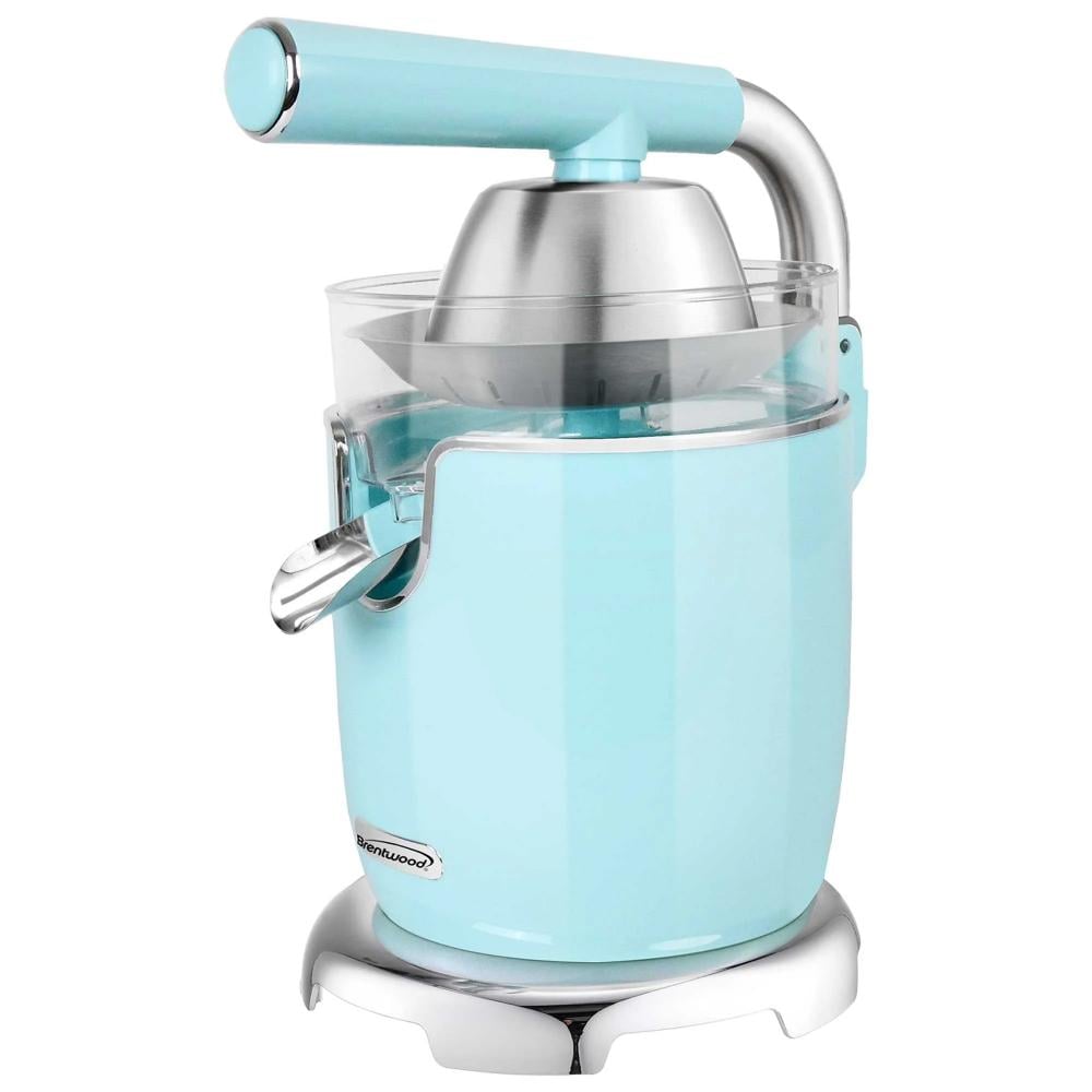 J28BL Powerful 200W Electric Citrus Juicer - Stainless Steel Lever - 2 Cones - Dishwasher Safe Parts, Blue