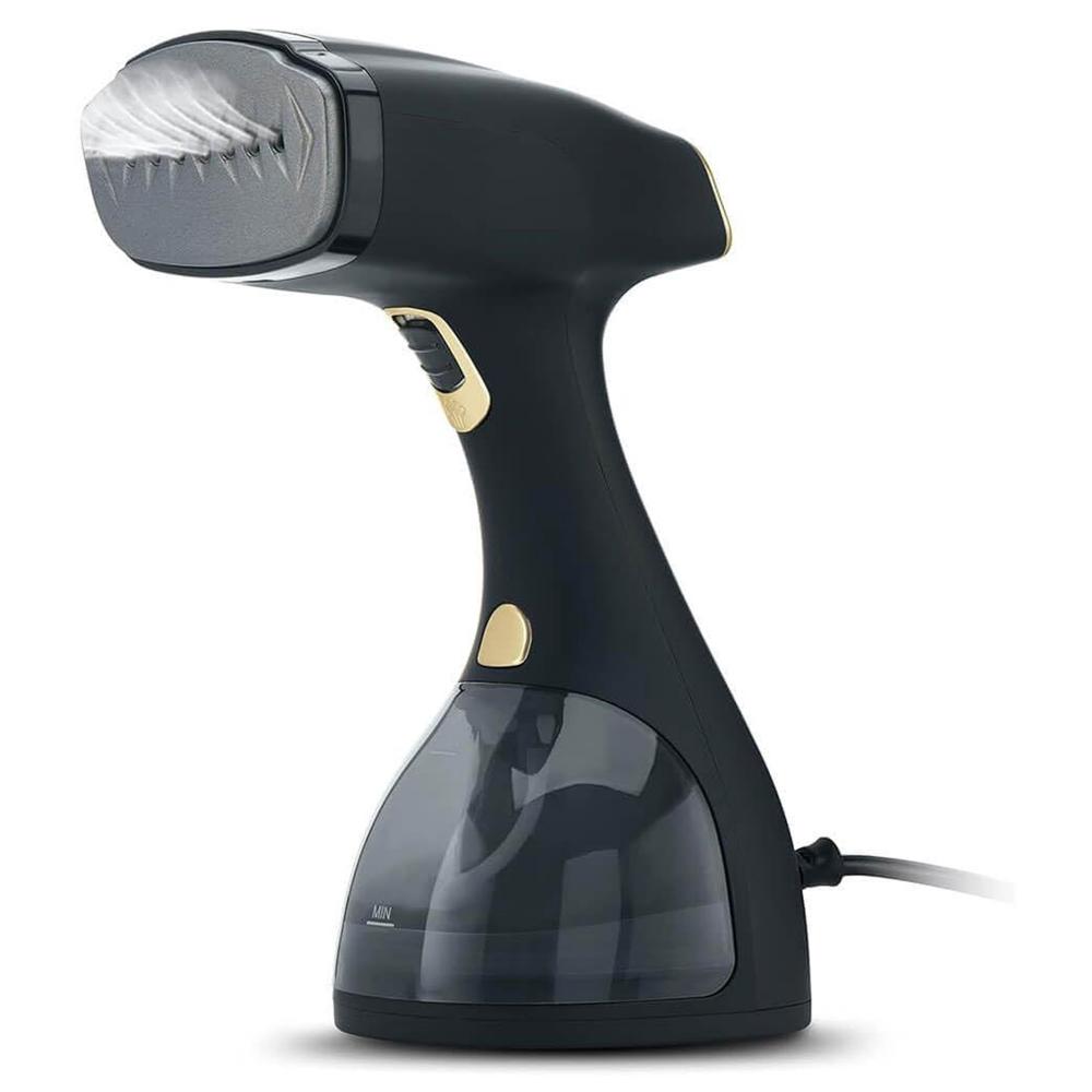 1500W Portable Handheld Garment & Fabric Steamer - Quick Heat Ceramic Plate Steam Nozzle with Fabric, Lint Brush & Steam Nozzle, Black
