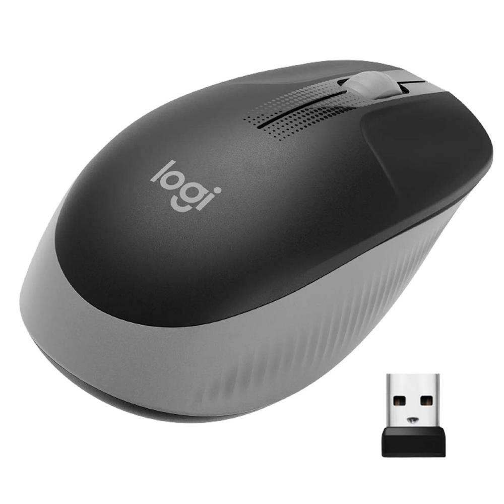 Logitech 910-005902 Wireless Full Size Mouse with Ambidextrous Curve Design, Charcoal Gray