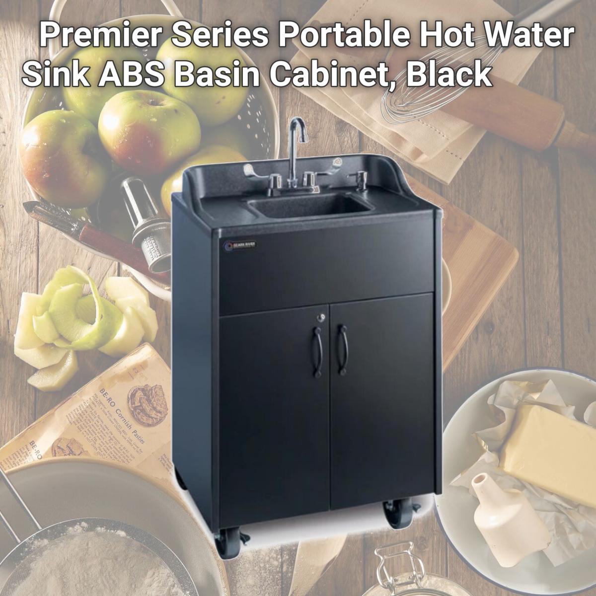 Picture of Ozark River Manufacturing ADSTK-AB-AB1N Premier Series Portable Hot Water Sink ABS Basin Cabinet, Black