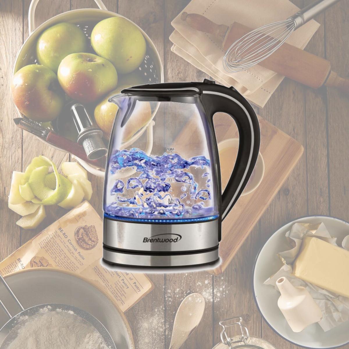 Picture of Brentwood KT1900BK 1.7L Tempered Glass Tea Kettle- Black