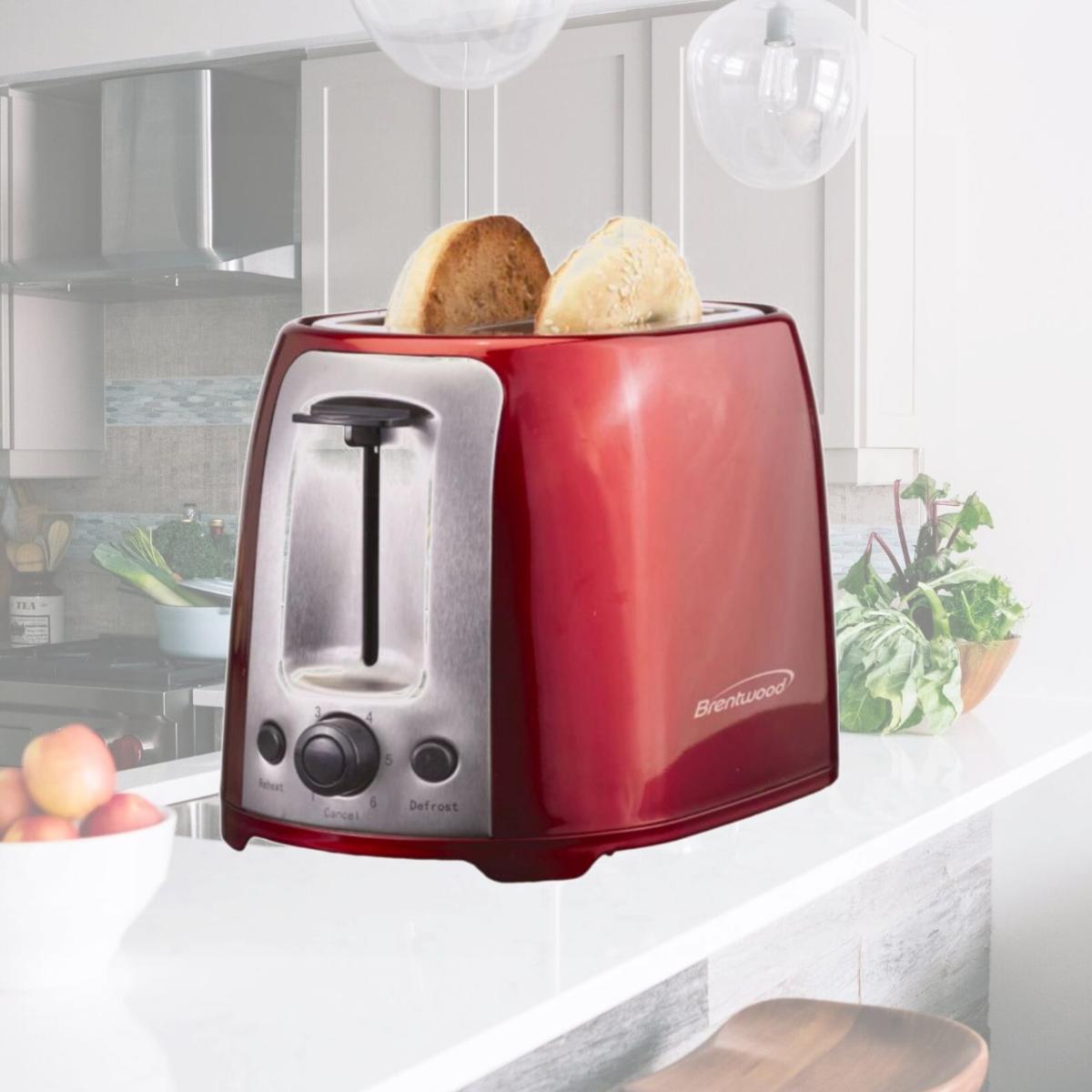 Picture of Brentwood TS292R 2 Slice Cool Touch Toaster Red And Stain