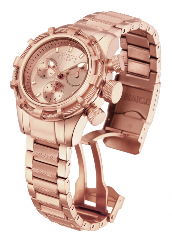 Invicta 12460 Womens Bolt Quartz Chronograph Rose Gold Dial Watch
