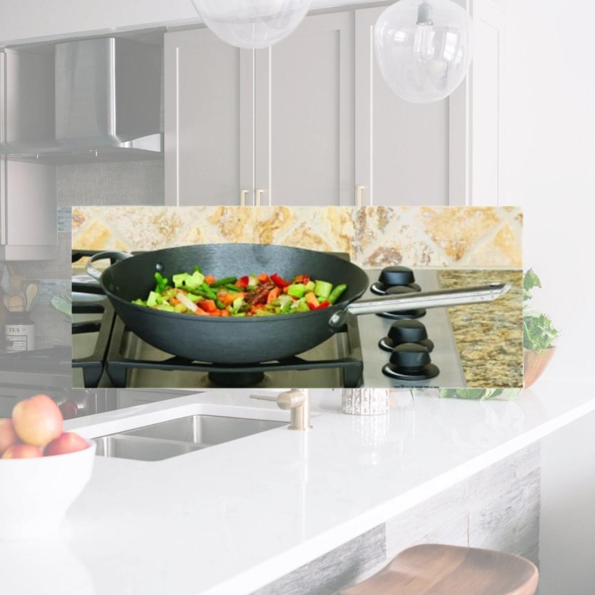 Picture of Cookpro Chinese Wok 13 in. Cast Iron Lightweight Heat - Black - 519
