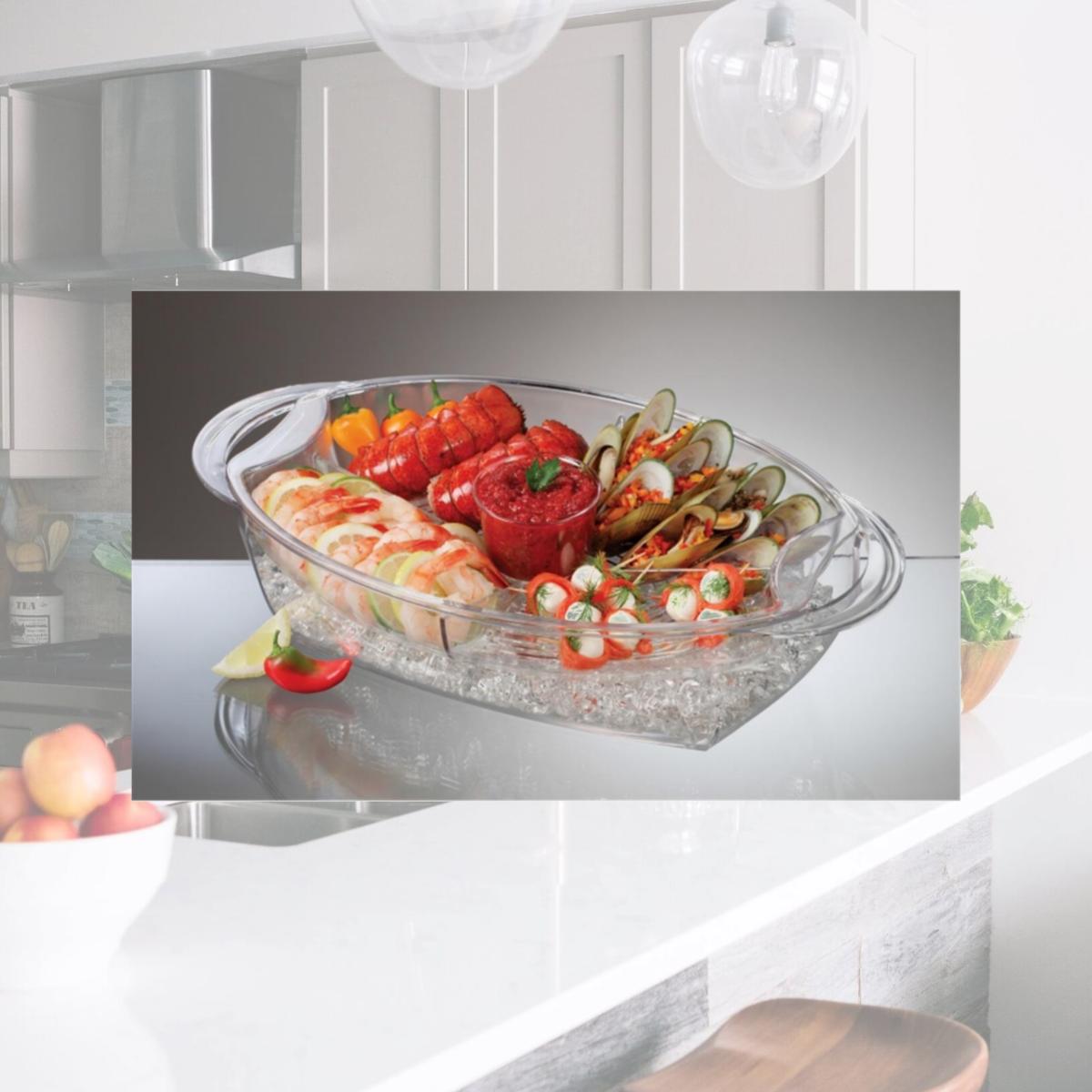 Picture of Prodyne Buffet on Ice 4 Compartment Vented Food Tray - AB7