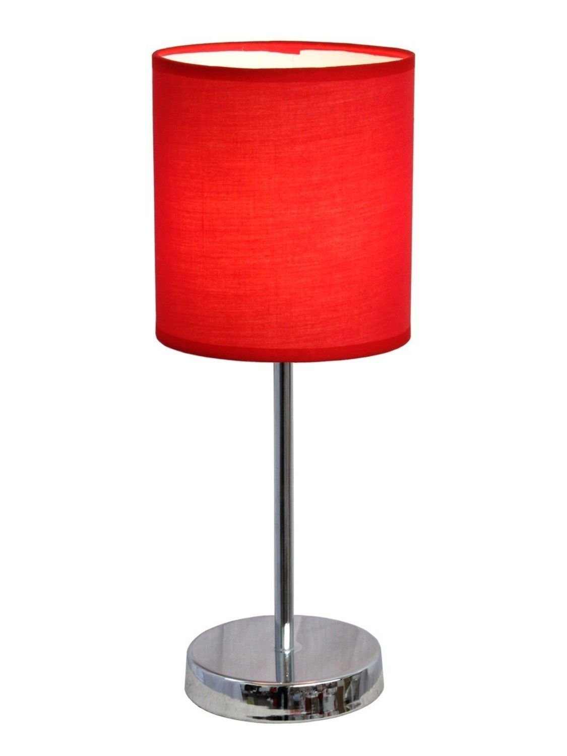 Picture of Simple Designs Chrome Mini Basic Table Lamp with Fabric Shade