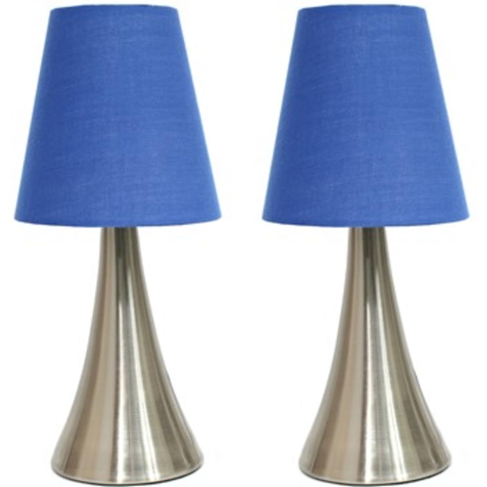 Picture of Simple Designs Valencia 2  Pack Mini Touch Table Lamp Set with Fabric Shades
