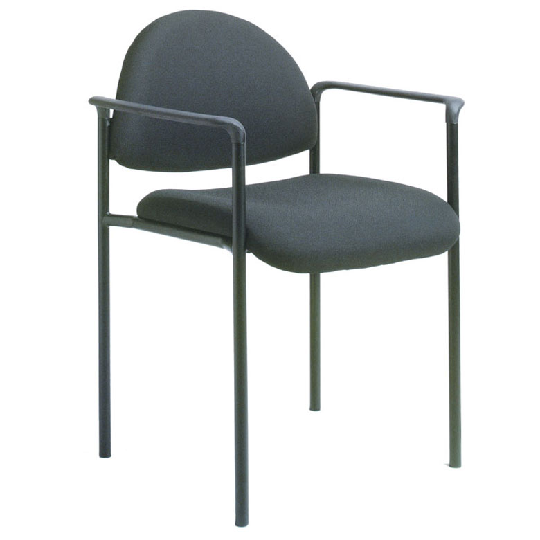 Picture of Boss Fabric Stackable Chair With Arms - B9501 - Black
