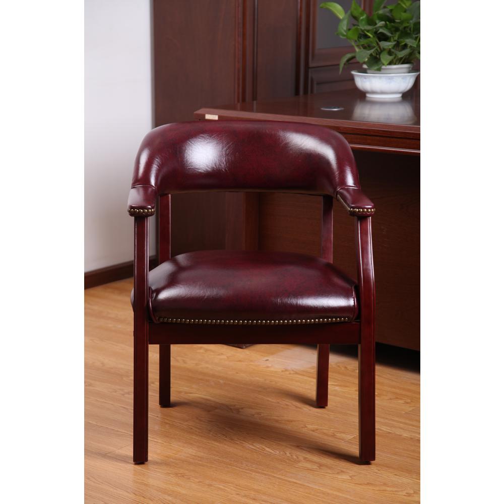 Picture of Boss Captains Arm Chair - B9540 - Oxblood Vinyl- Burgundy