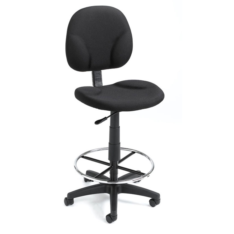 Picture of Boss Fully Adjustable Drafting Stool With Foot Ring - B1690 - Black