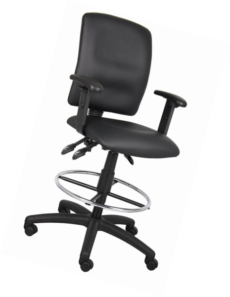 Picture of Boss B1646 Multi-Function Leatherplus Drafting Stool With Adjustable Arms