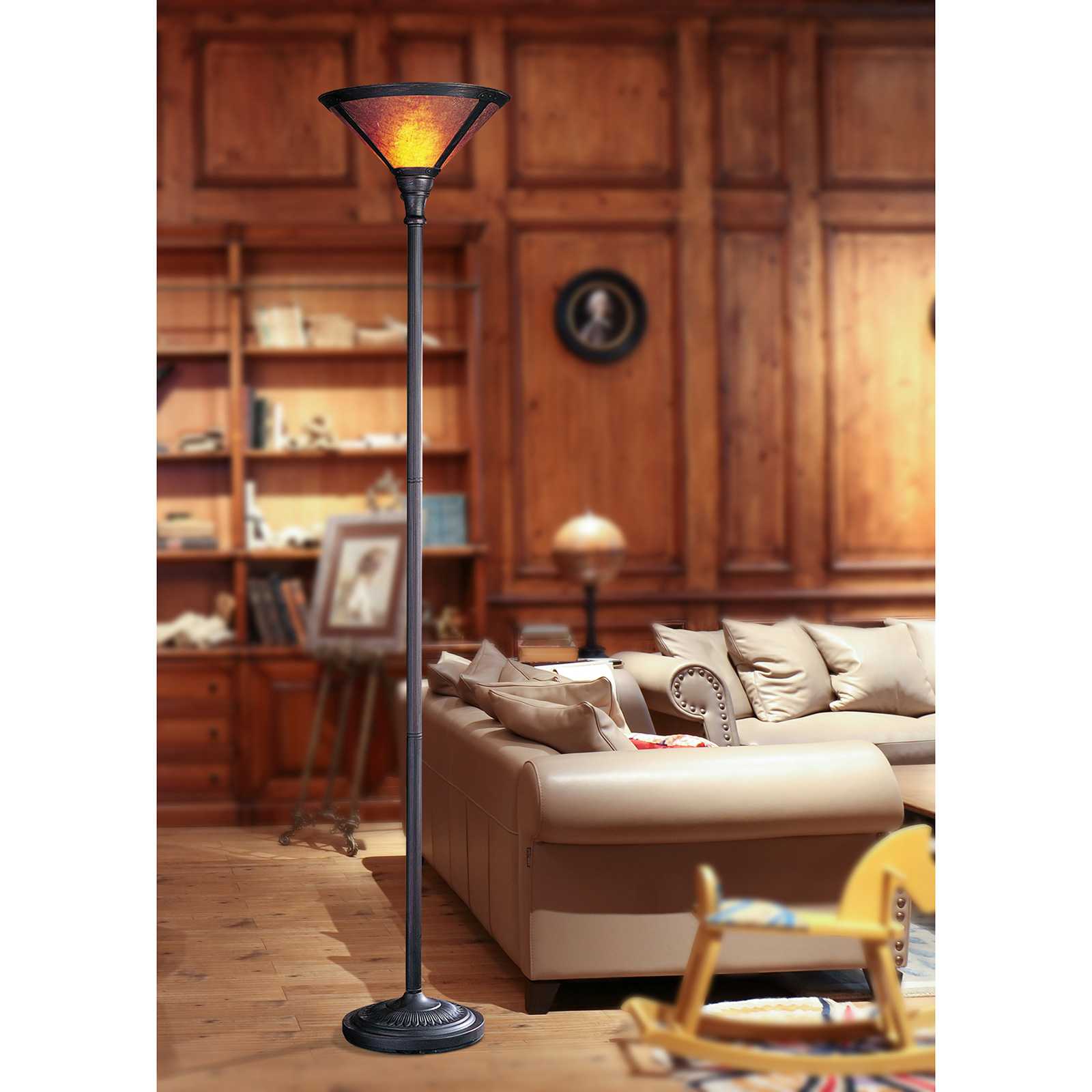 Picture of Cal Lighting BO-469 150 W 3 Way Torchiere With Mica Shade