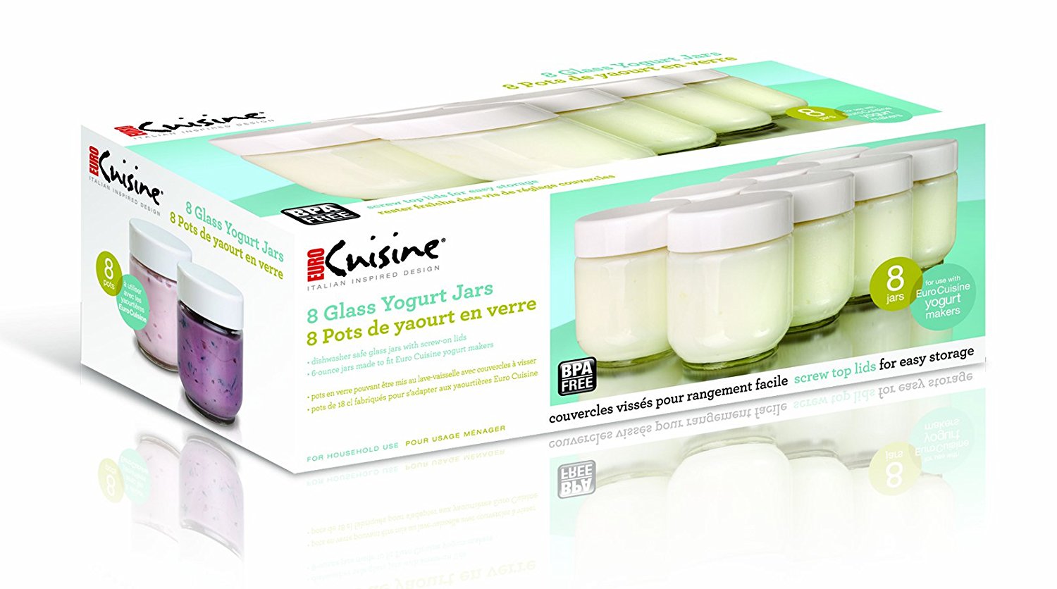 Picture of Euro Cuisine GY1920 Yogurt Jars for Euro Cuisine Yogurt Maker - 8 Piece
