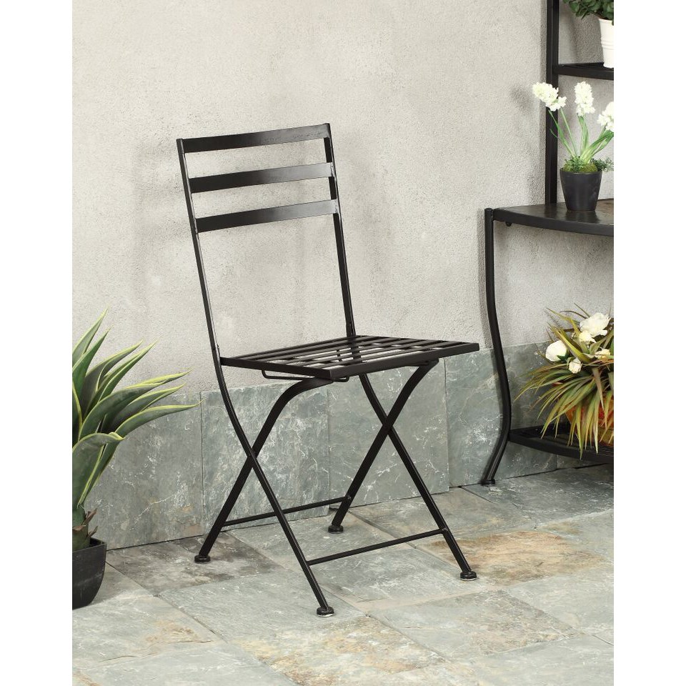 Picture of 4D Concepts 601615 Black Metal Chair - Metal/Slate - 2 Pack