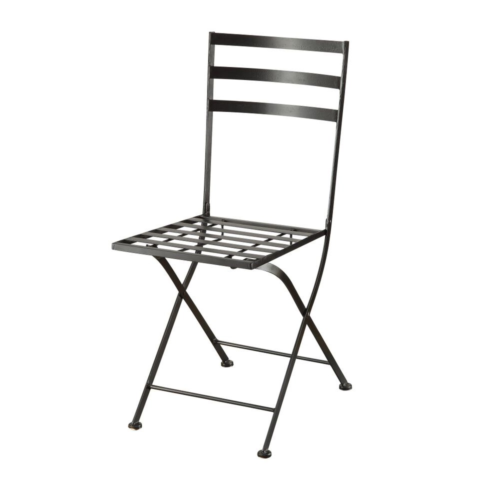 Picture of 4D Concepts 601615 Black Metal Chair - Metal/Slate - 2 Pack