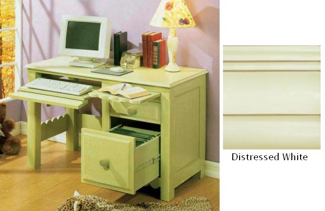 S 112301scdw Scallop Desk In Distressed White