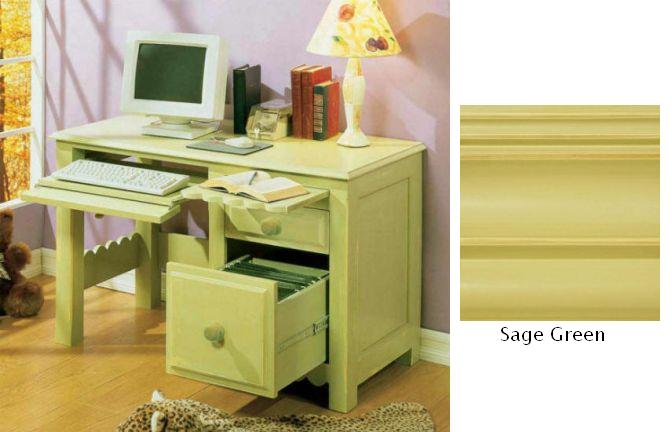 S 112301scsg Scallop Desk In Sage Green