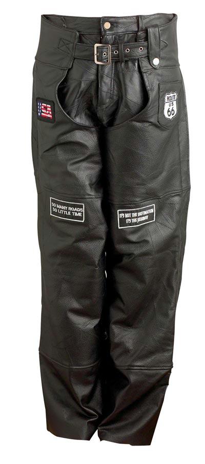 Leather Motorcycle Chaps - Xl