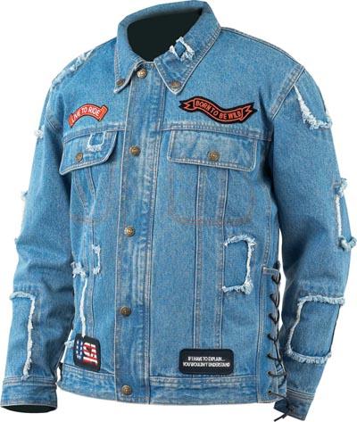 Denim Motorcycle Jacket - M